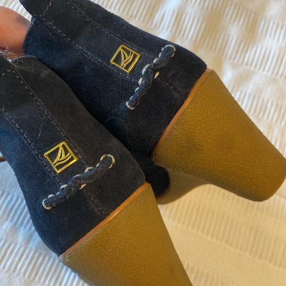 Sperry Navy Wedge Ankle Boots - Picture 4 of 7